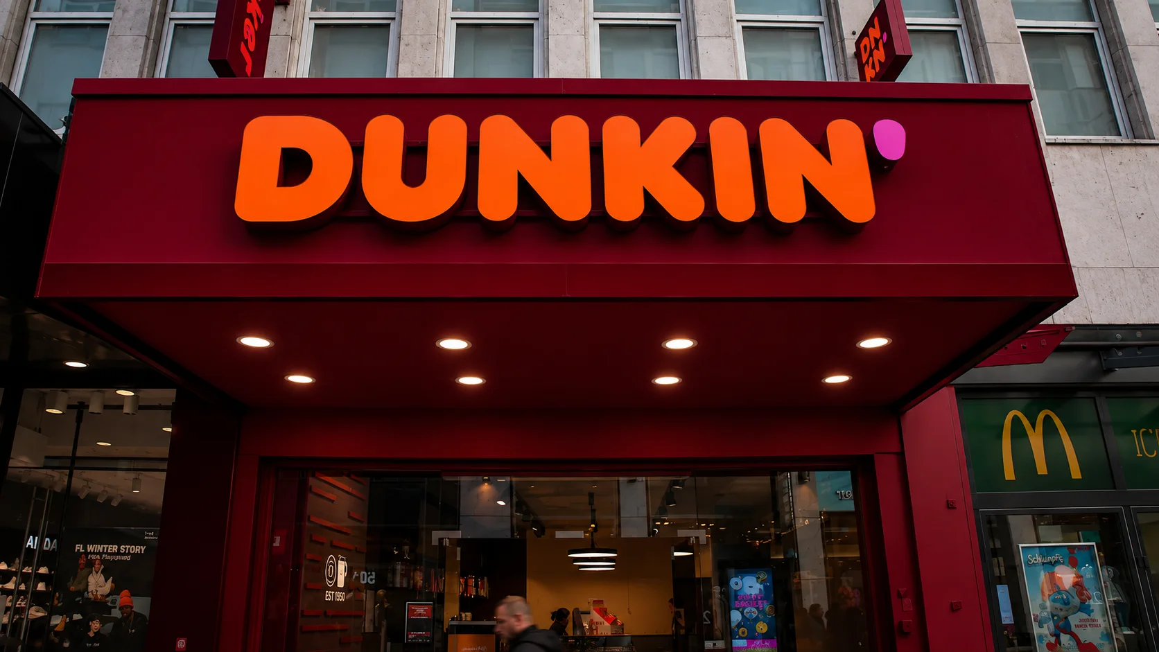 Dunkin' donuts and coffee shop exterior