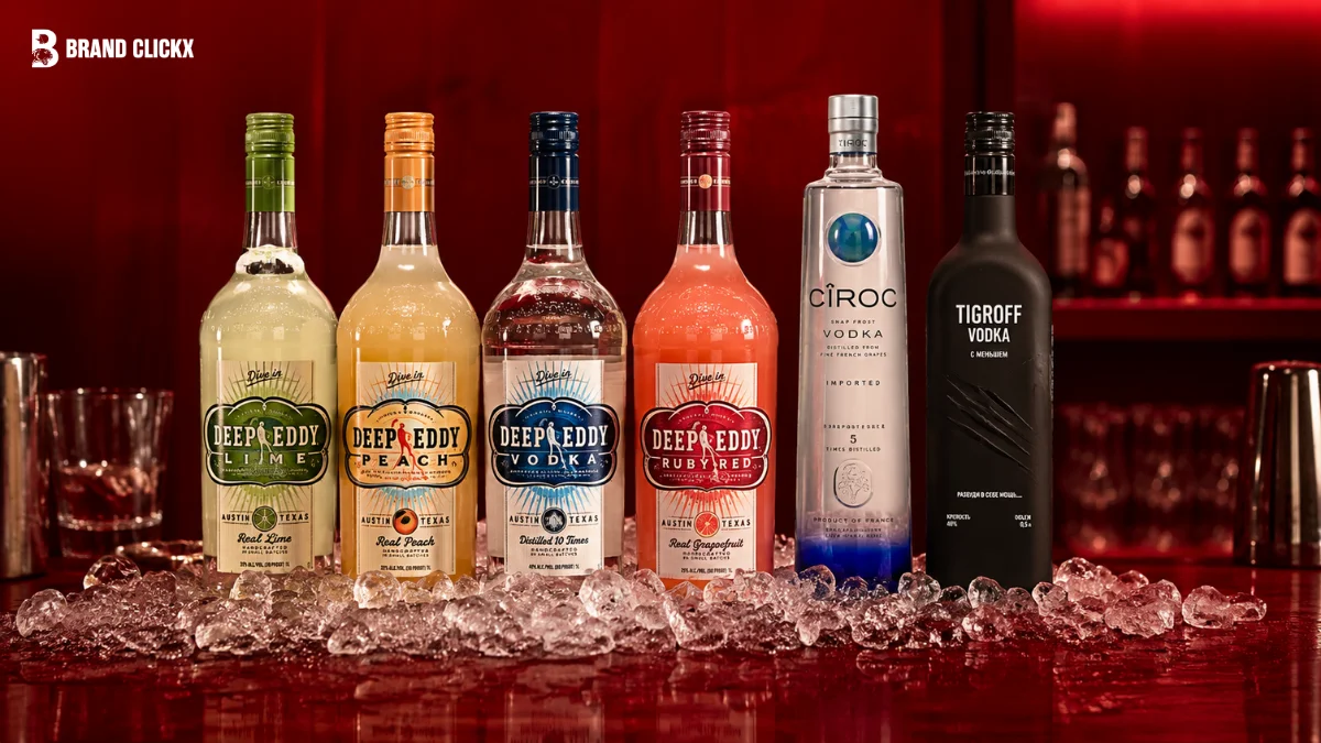 Collection of top-rated award-winning vodka bottles from the Beverage Testing Institute's 2026 judging.