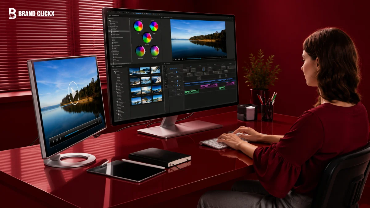 A featured overview or graphic highlighting video editing tools.