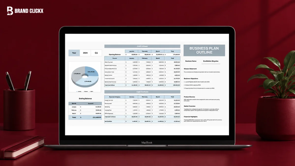 A downloadable or reference template designed to help create a complete business plan.