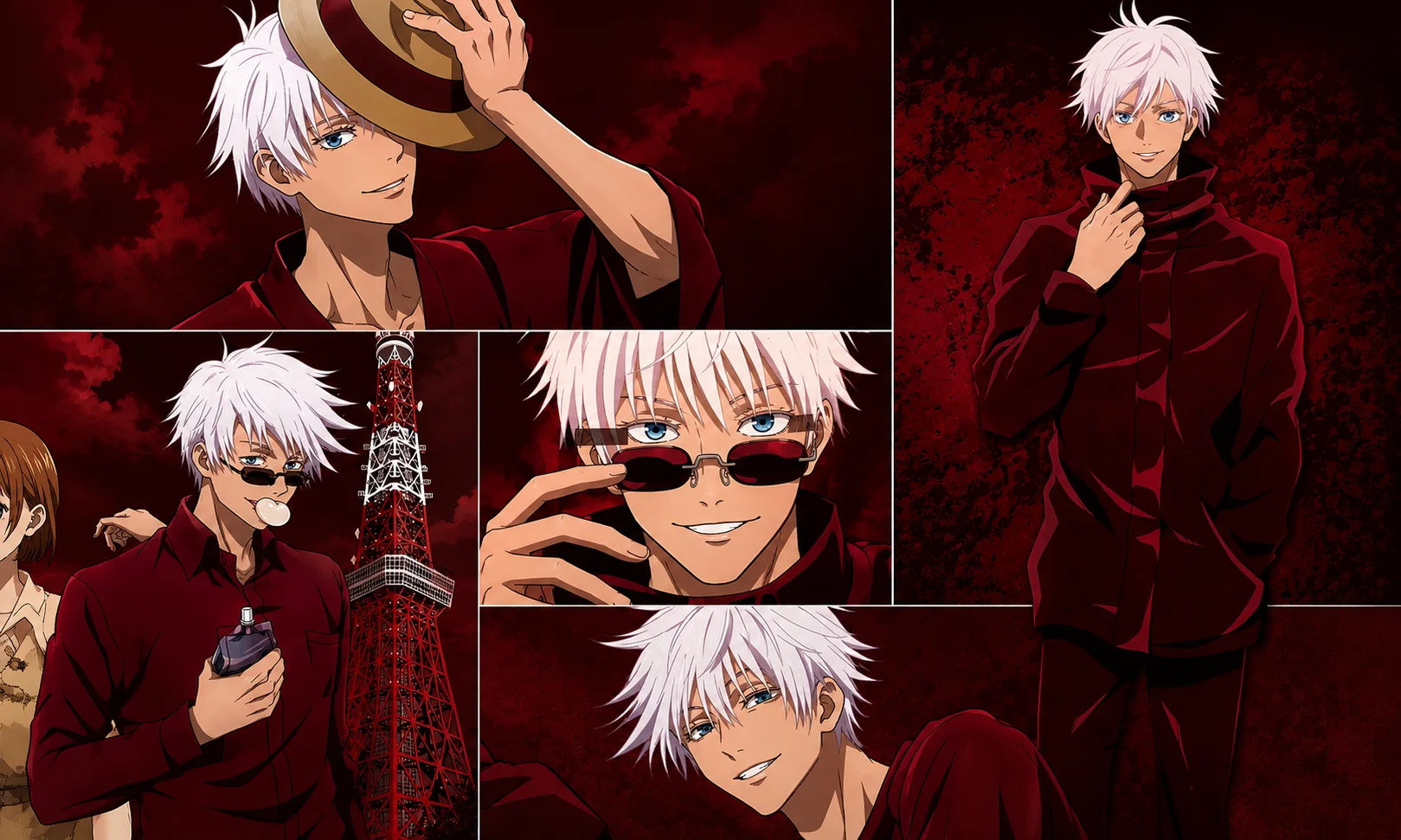 An overview detailing Satoru Gojo's visual design, physical traits, and signature look.