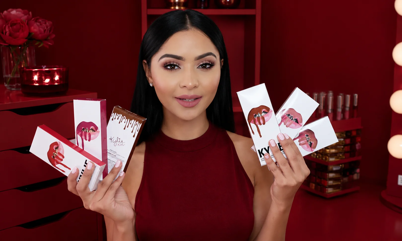 Kylie Cosmetics makeup products and lip kits