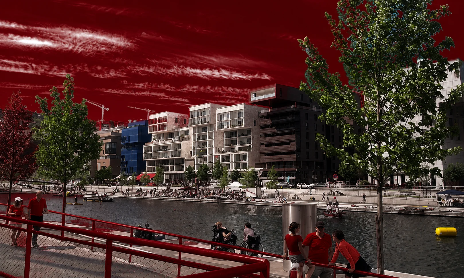 | 2030 Winter Olympics: Dates, Venues & Latest Updates Urban view of a cluster area in Lyon set against a warm red-toned background.