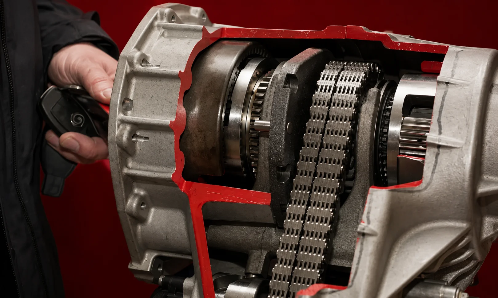 Internal gear mechanics and torque flow diagram of a 4WD transfer case