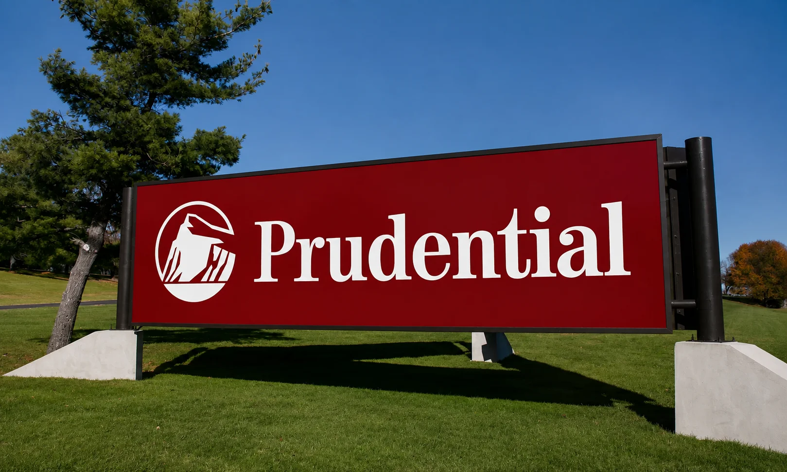 | Best Insurance Companies in the World in 2026 Outdoor corporate sign featuring the Prudential Financial company logo and name on a sunny day.