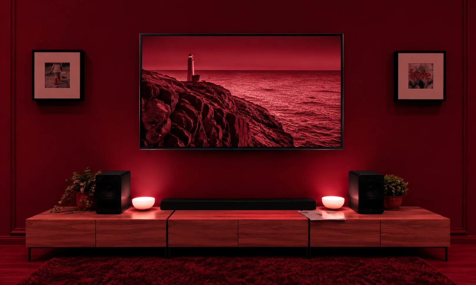 A Samsung S95H OLED television shown in a modern living space.