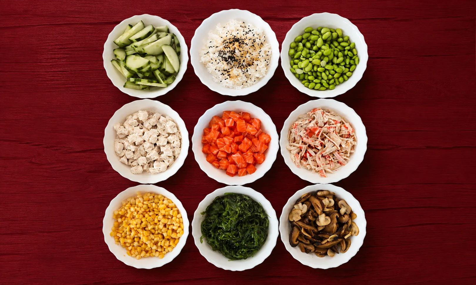 A document discussing the top choices for poke bowl toppings to add texture.