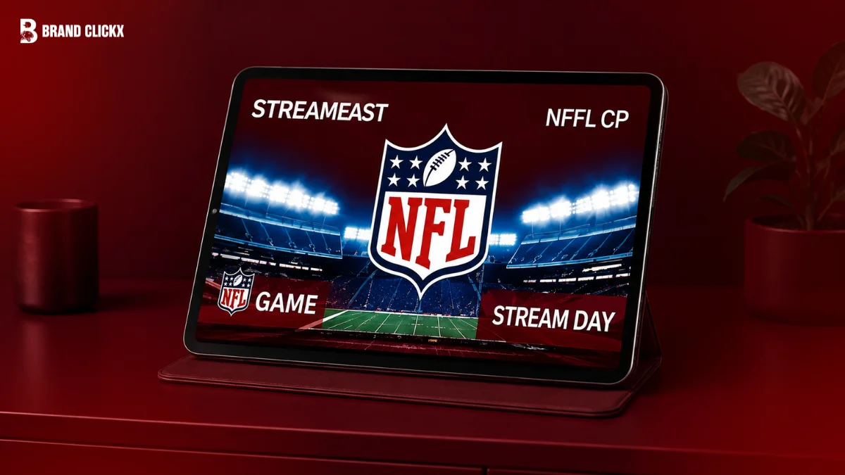 Untitled design – 2026-08-13T012619.277 An image file showing a tablet broadcasting an NFL game in a room setup.