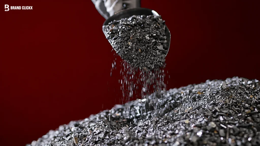 What is tungsten and its industrial uses against a dark red backdrop