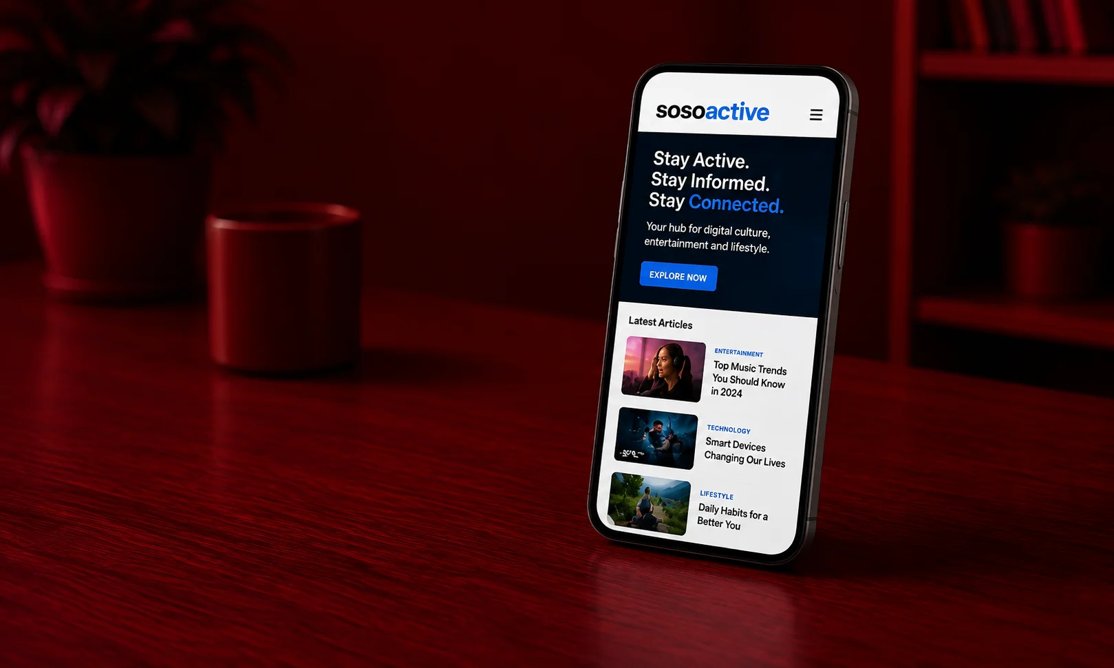 An overview of the various categories and article types published on the site.