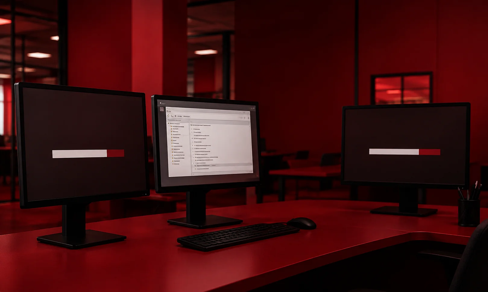 | Google Chrome Business MSI Download: Official Guide Office computer monitors displaying administrative panels and enterprise network configurations.