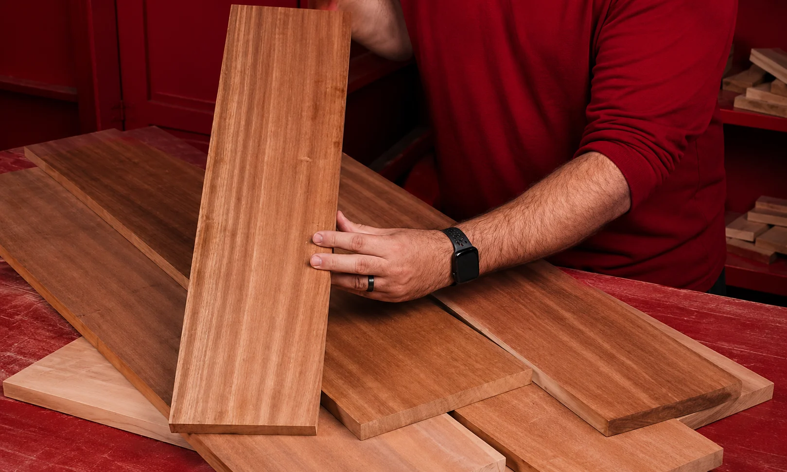 | Mahogany Wood: Types, Identification & Buying Guide Close-up of durable mahogany wood displaying rich reddish tones, dimensional stability, and natural straight grain patterns.