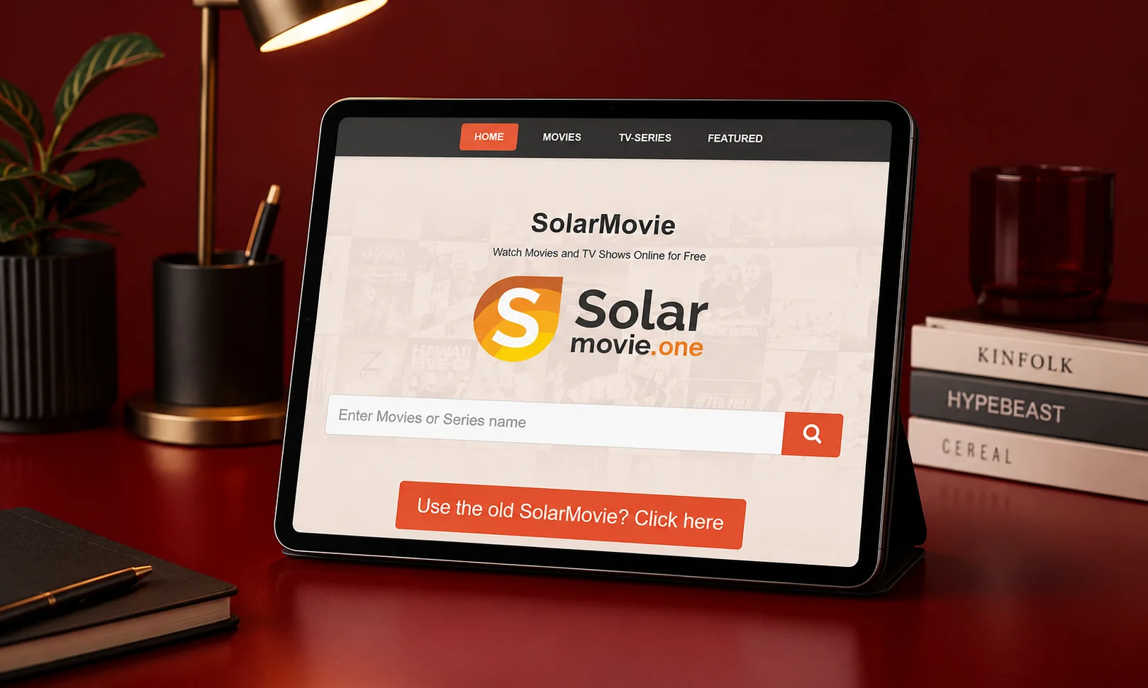 | Is Solar Movies Safe in 2026? Domains, Risks, and the Best Legal Free Streaming Sites SolarMovie logo banner displayed against a rich dark red ambient backdrop