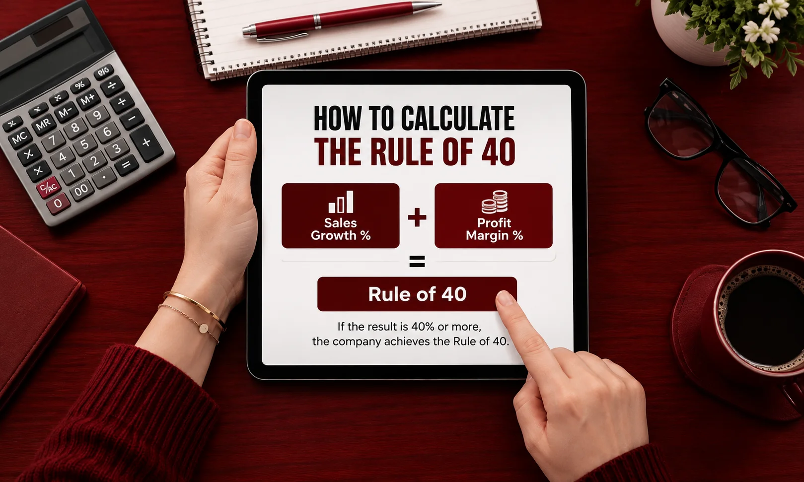 Step-by-step formula for calculating the Rule of 40