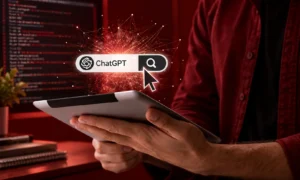 | How to Get Cited by ChatGPT: What the Data Shows ChatGPT search query interface on tablet displaying citations tracking