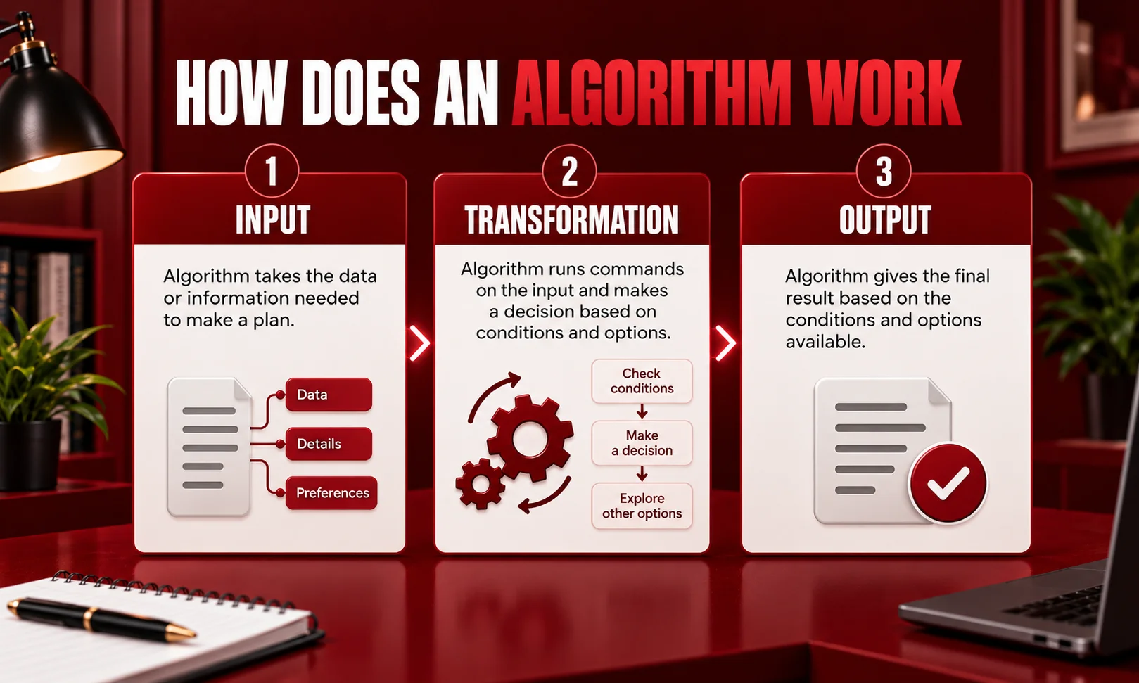 Explanation of how computer algorithms process and work