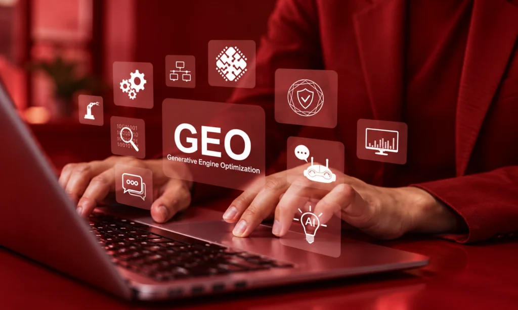 Marketing analyst using a laptop to evaluate geo experiment results, compare data, and estimate incremental advertising impact.