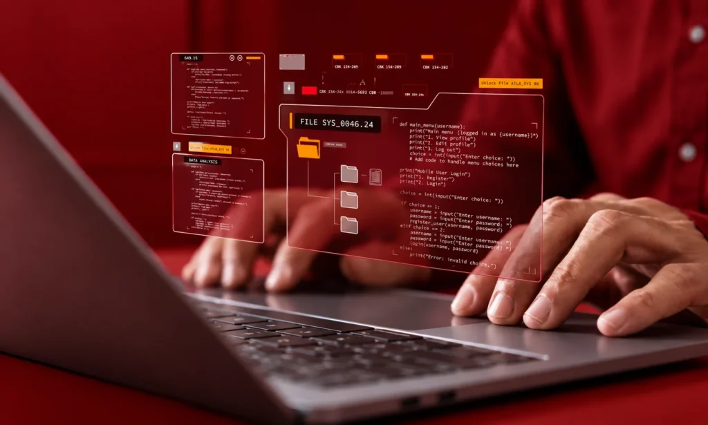 Structured data and schema markup for AI search displayed on a laptop